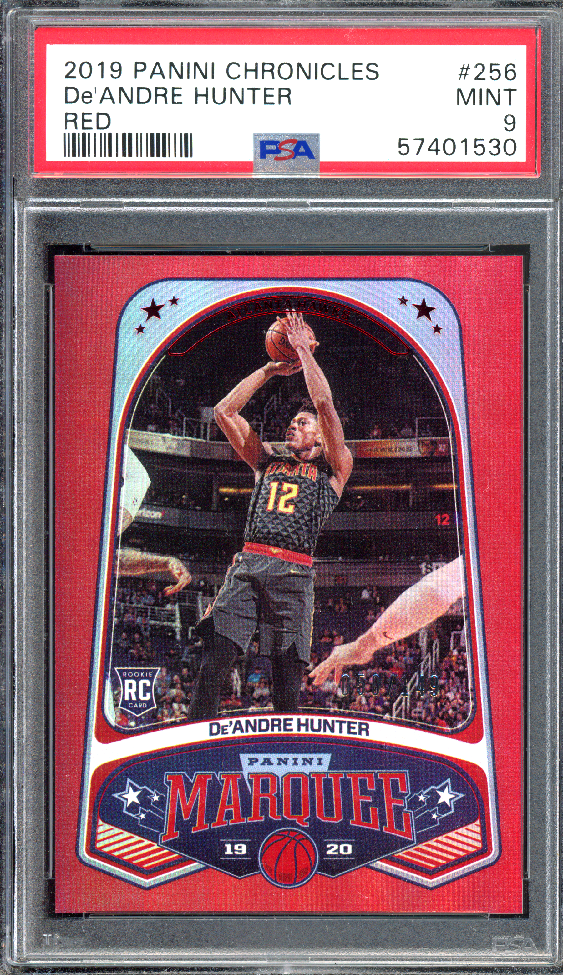 De'Andre Hunter Marquee Red PSA 9 - Limitiert auf 149 I 2019-20 Panini Chronicles