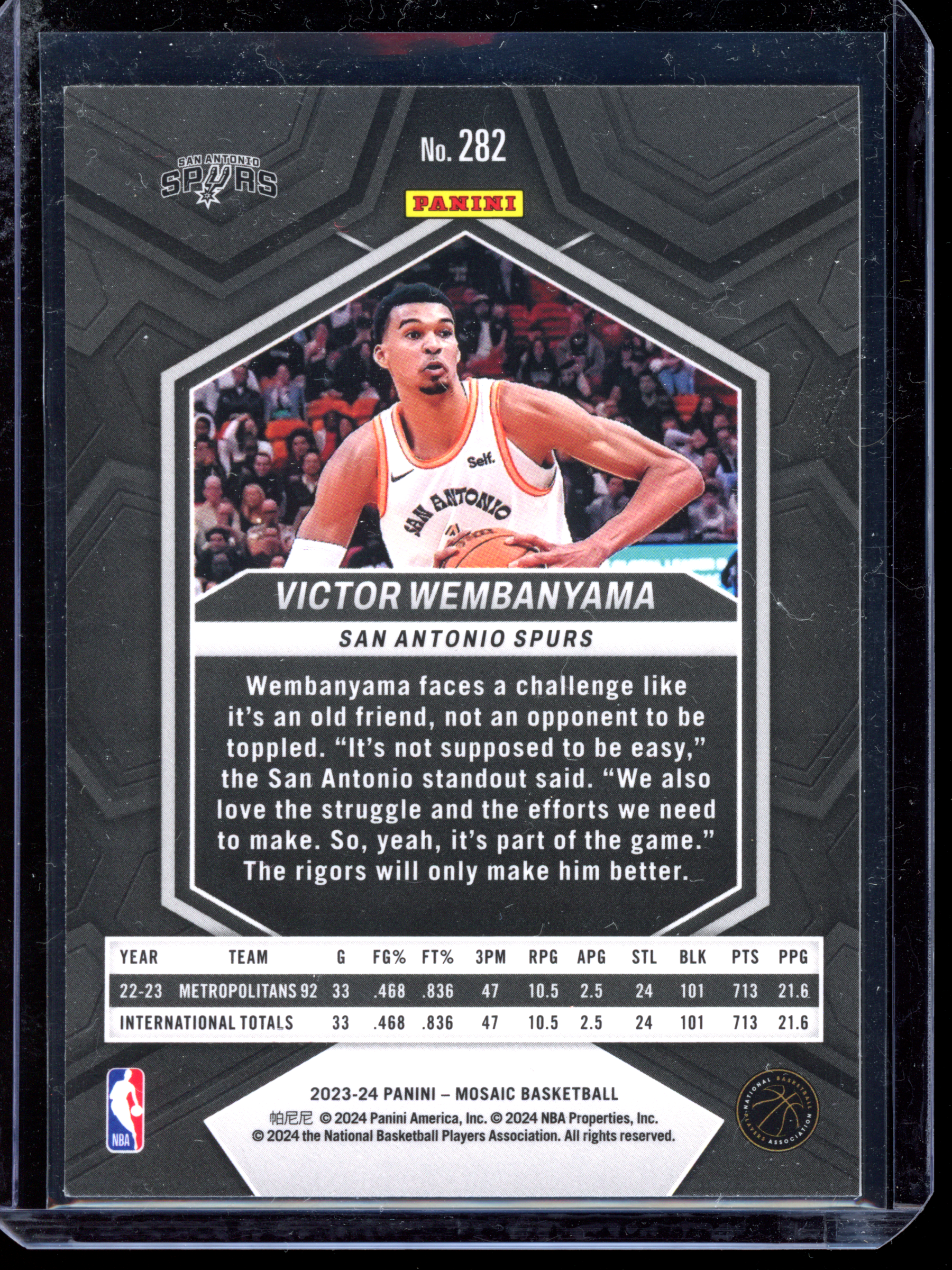 Victor Wembanyama City Edition Rookie Karte I 2023-24 Panini Mosaic