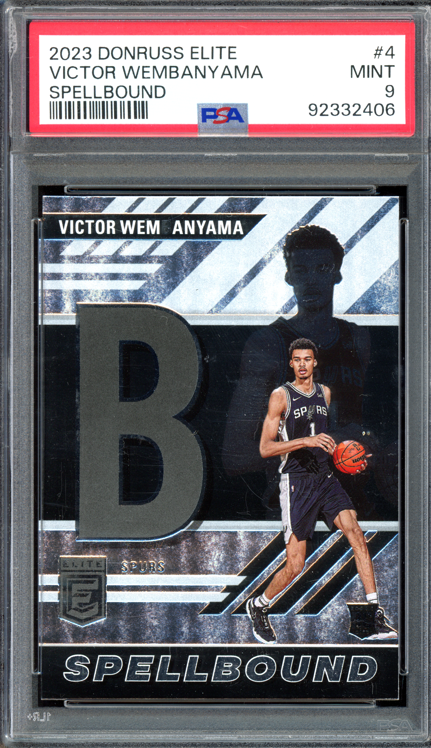 Victor Wembanyama Spellbound Rookie Karte PSA 9 I 2023-24 Panini Donruss Elite