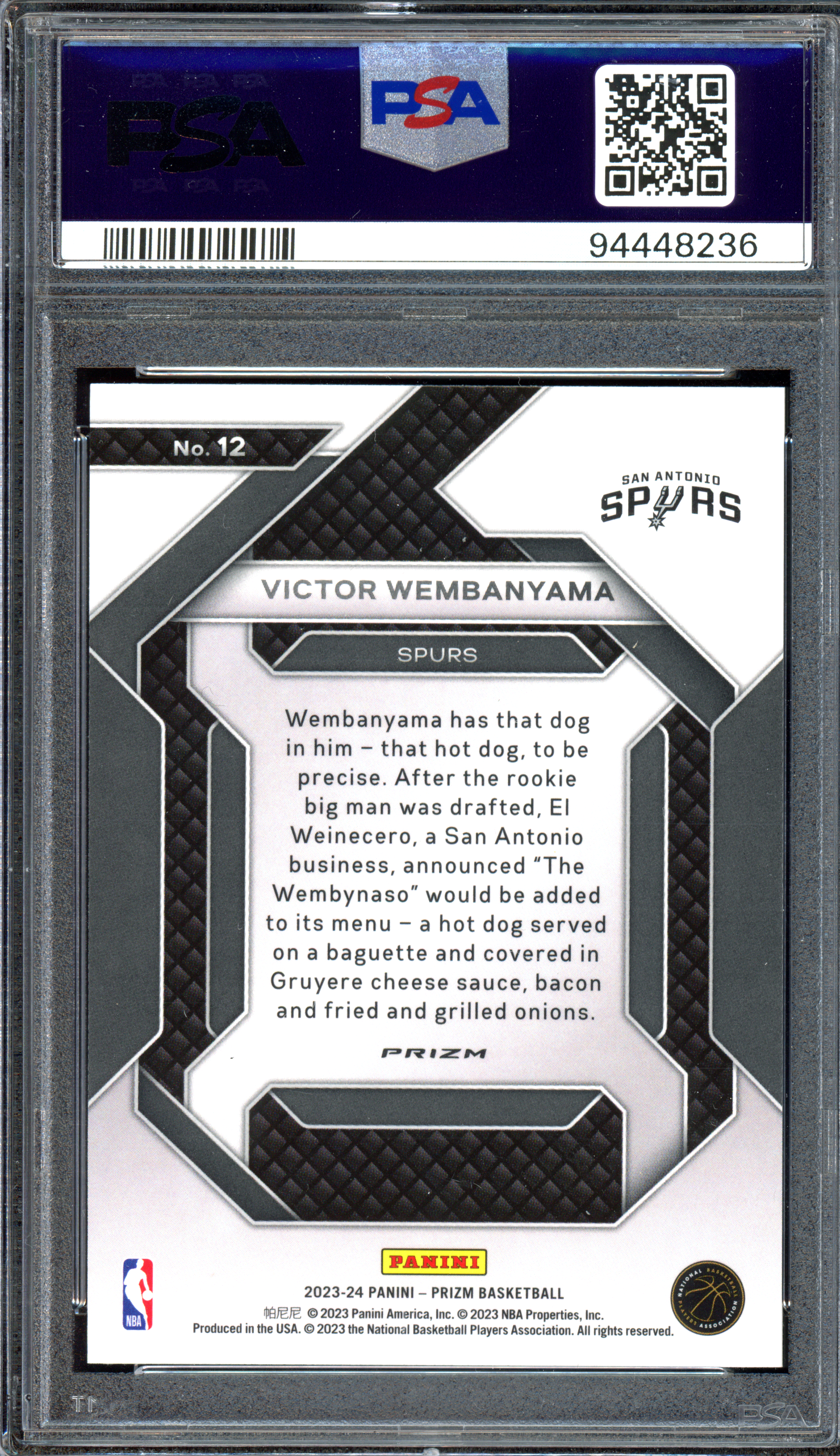 Victor Wembanyama Emergent Green Rookie Karte PSA 10 I 2023-24 Panini Prizm