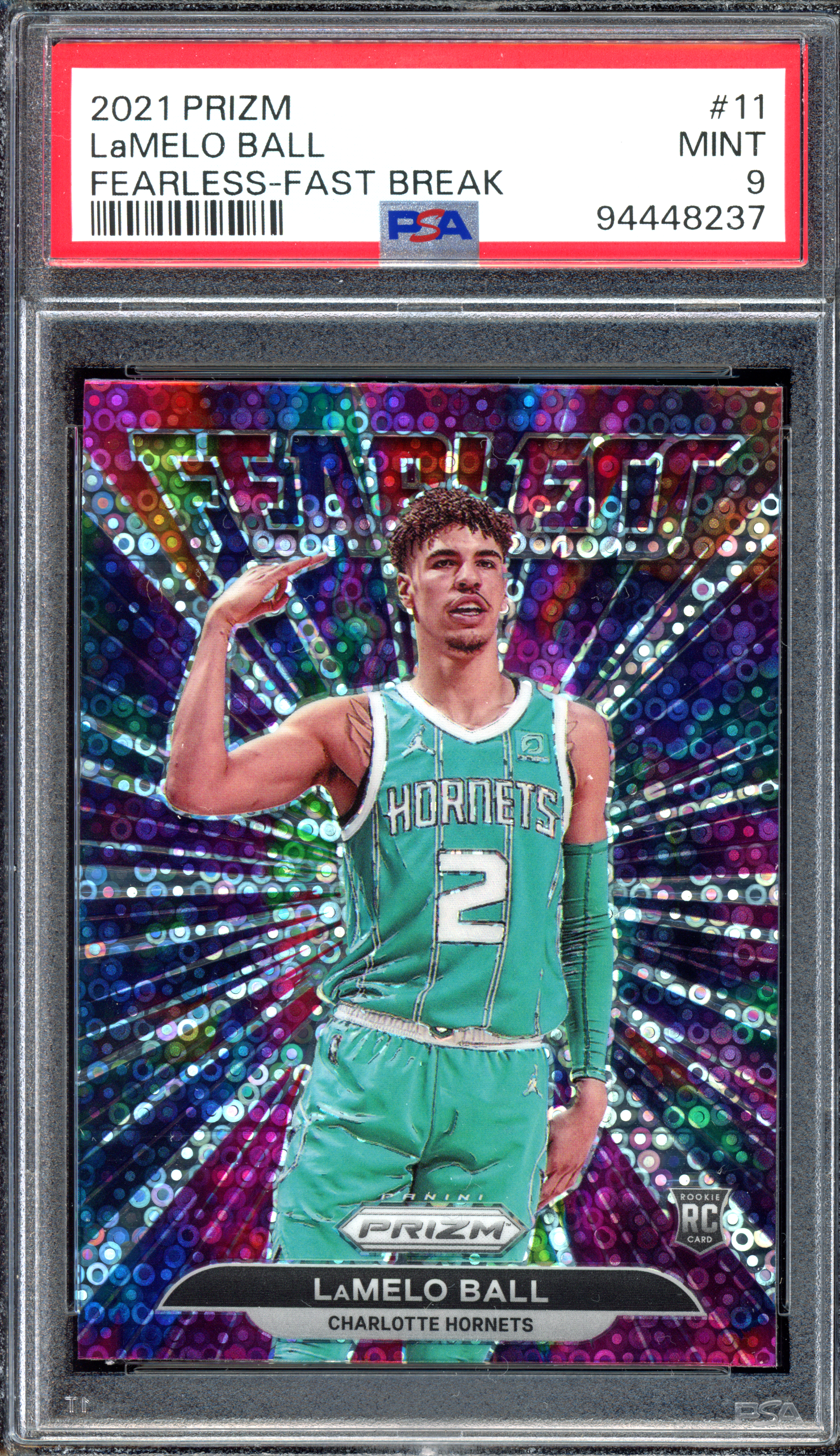 LaMelo Ball Fearless - Fast Break Rookie Karte PSA 9 I 2021-22 Panini Prizm