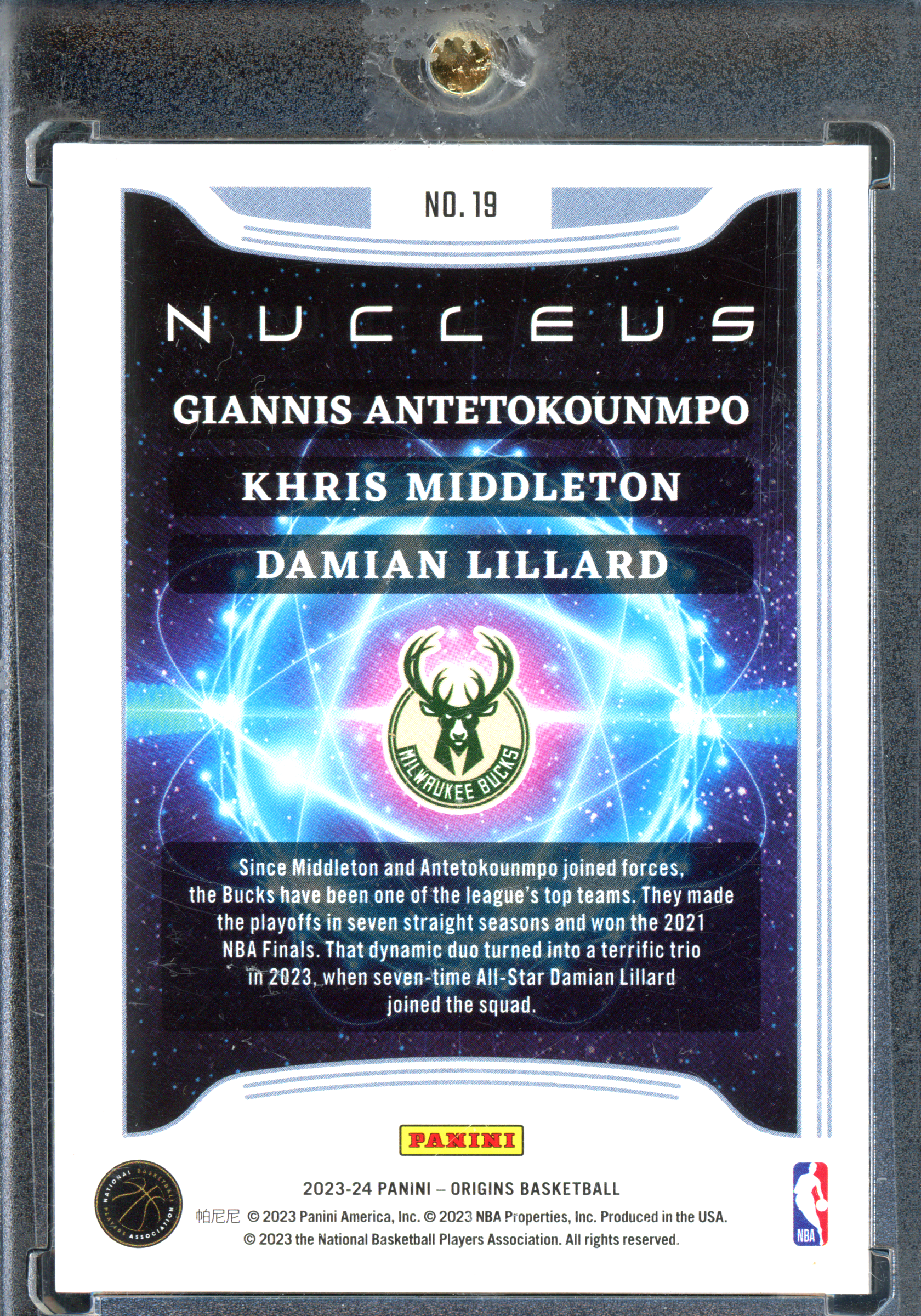 Giannis Antetokounmpo & Damian Lillard Nucleus I Limitiert auf 25 I 2023-24 Panini Origins