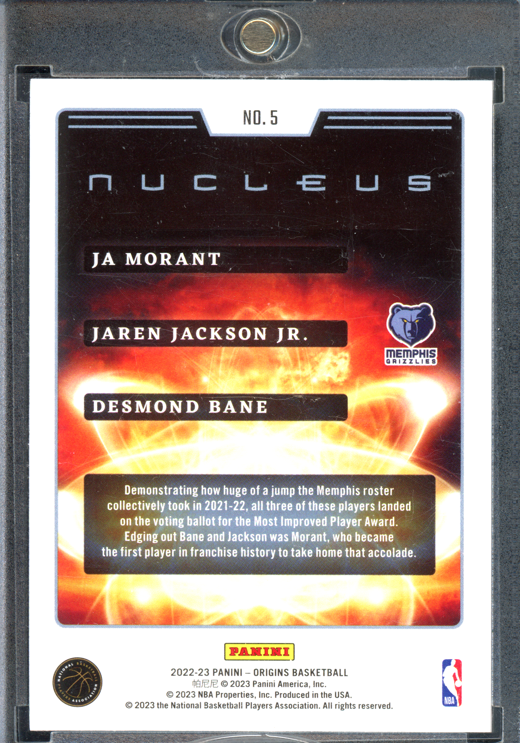 Ja Morant, Desmond Bane, Jaren Jackson Jr. Nucleus I Limitiert auf 99 I 2023-24 Panini Origins