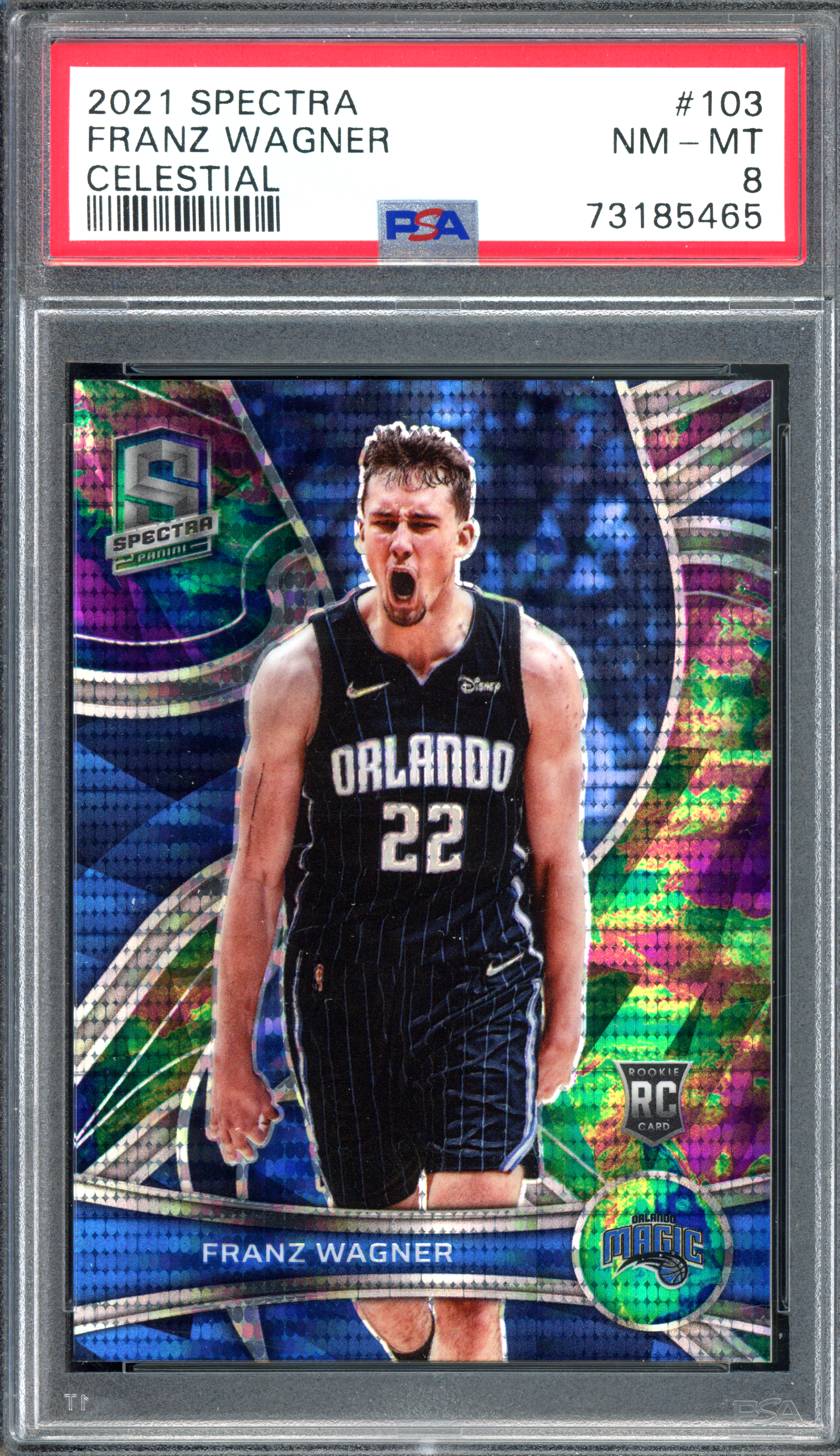 Franz Wagner Celestial Rookie PSA 8 I Nummeriert auf 99 I 2021-22 Panini Spectra