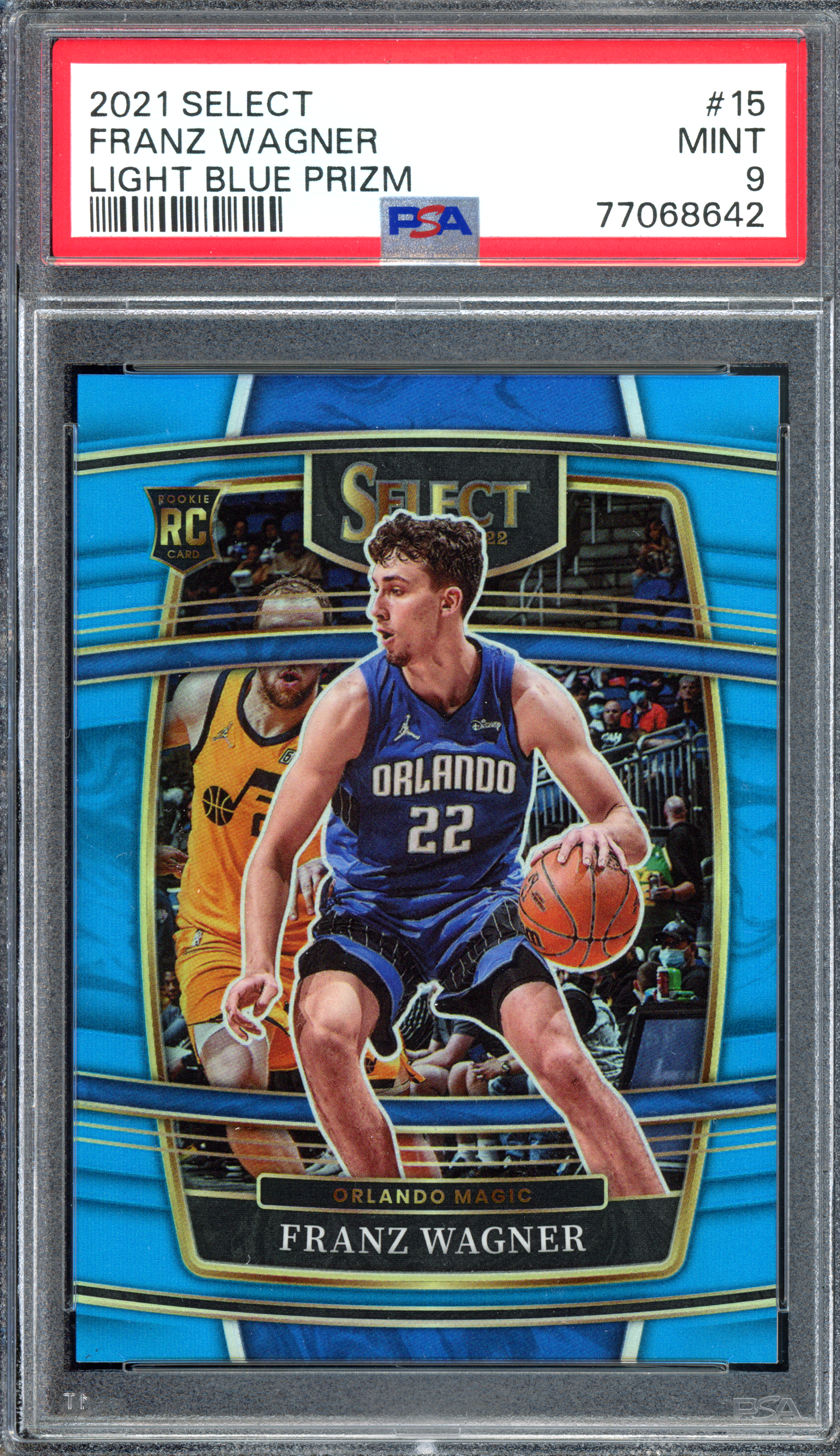 Franz Wagner Light Blue Prizm Rookie PSA 9 I Nummeriert auf 299 I 2021-22 Panini Select
