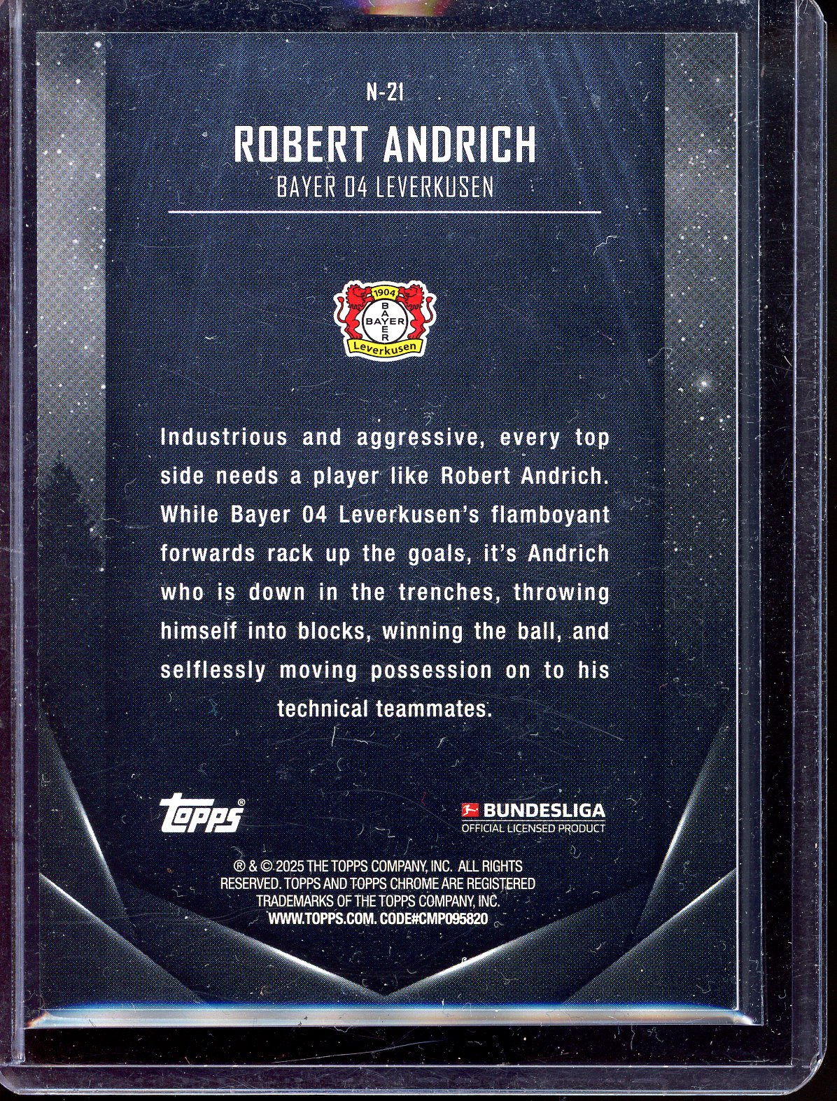 Robert Andrich Nightfall - Limitiert auf 25 - 2025 Topps Midnight