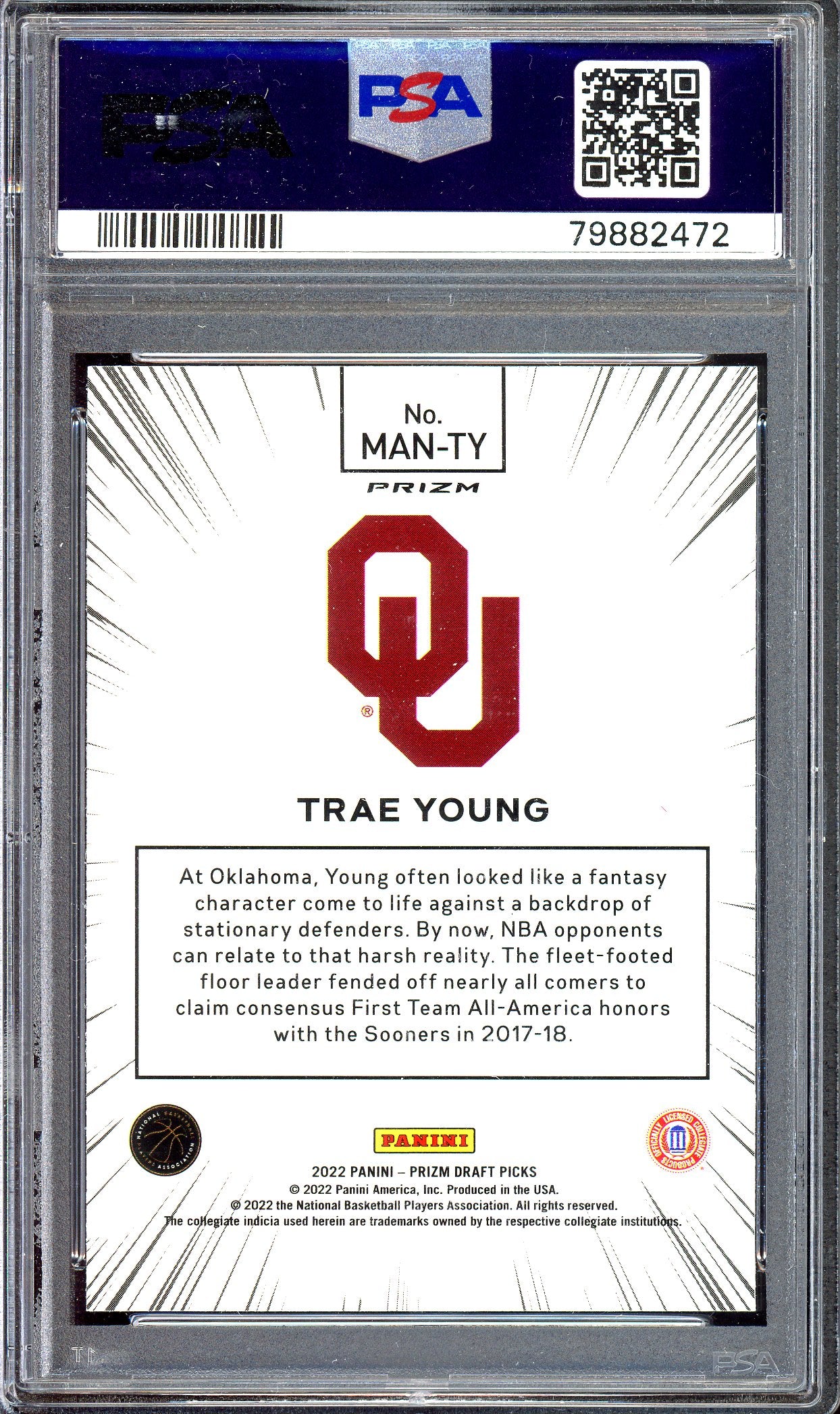 Trae Young Manga PSA 9 -2022 Panini Prizm Draft Picks