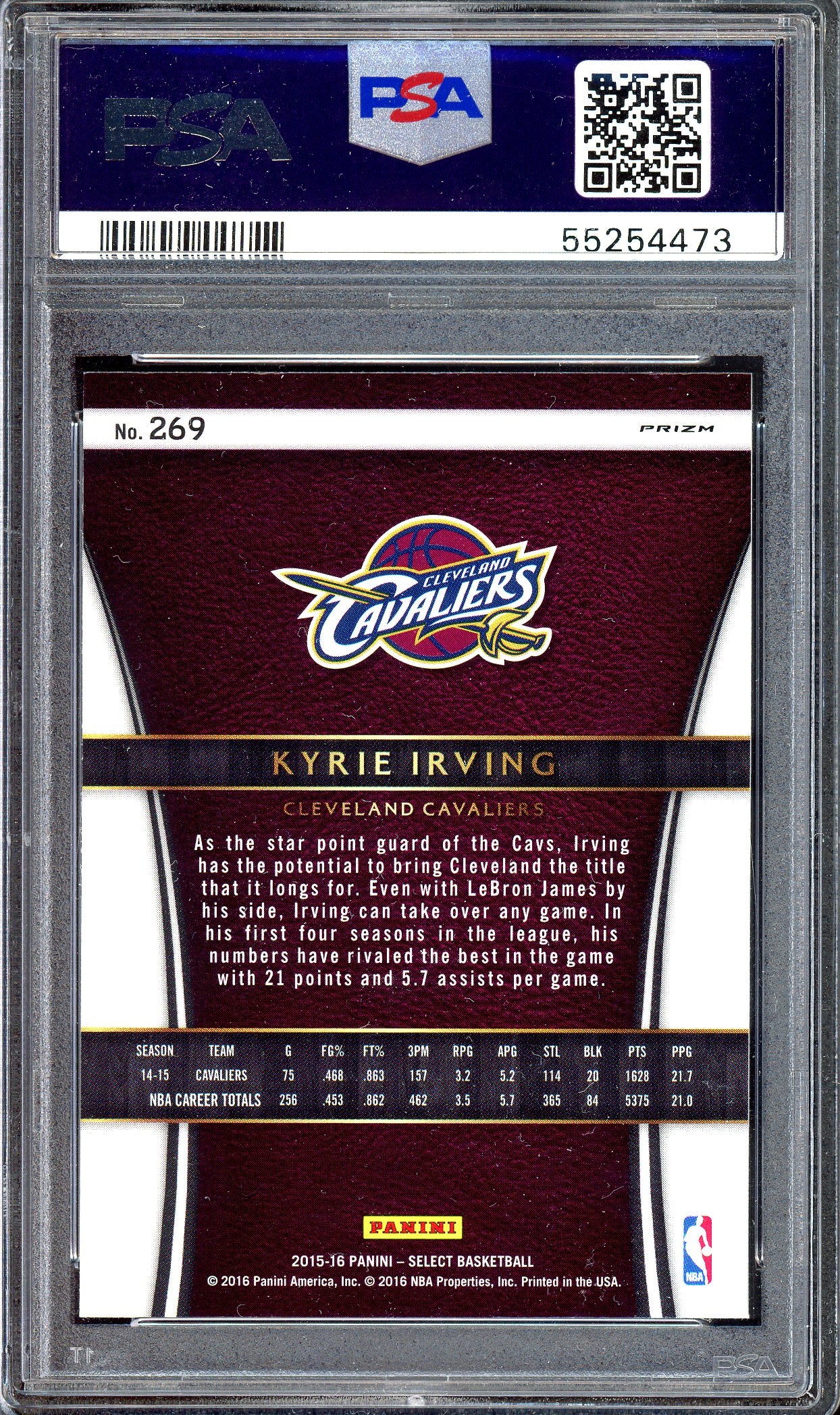 Kyrie Irving - Silver PSA 9 -2015 Panini Select