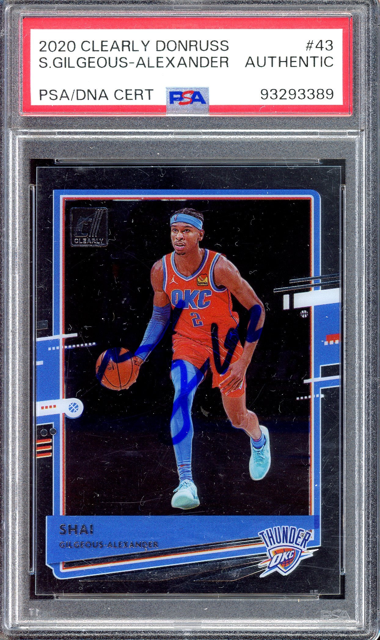 Shai Gilgeous-Alexander Autogramm - Authentifiziert von PSA - 2020 Clearly Donruss