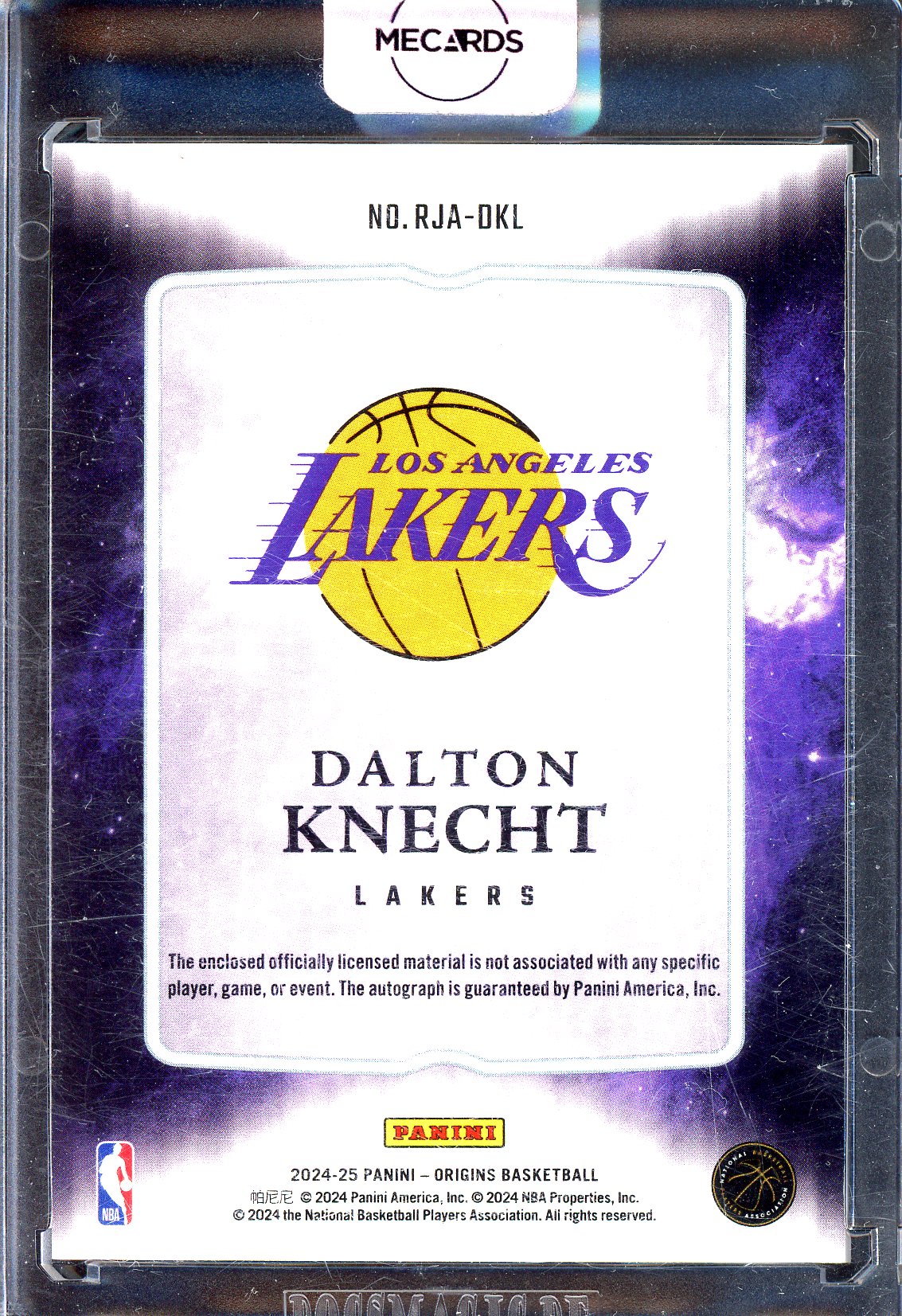 Dalton Knecht Rookie Autogramm mit Trikotstück - Limitiert auf 99 - 2024-25 Panini Origins