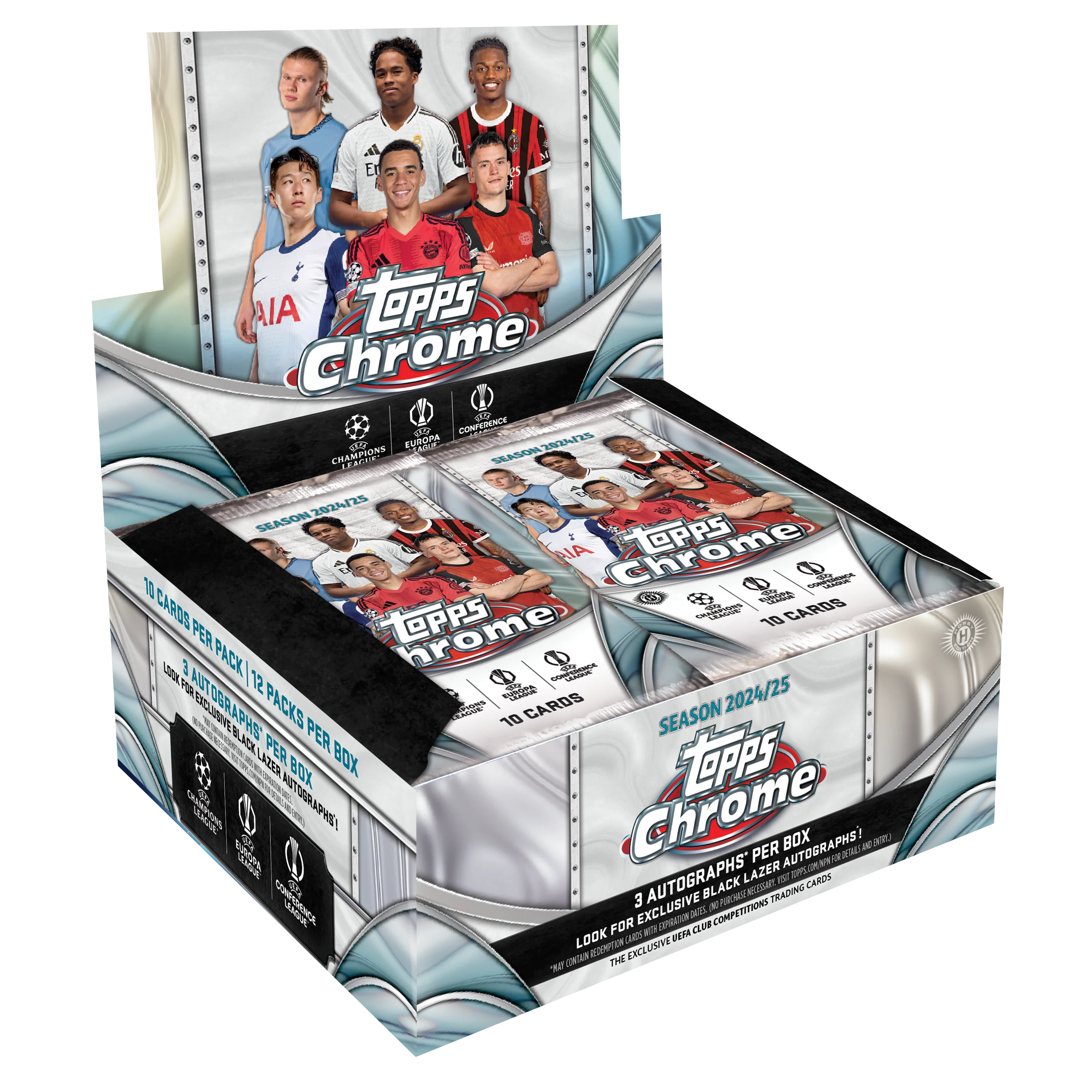 2024-25 Topps Chrome UEFA Club Competitions (4 Hobby Boxen & 2 Breakers Delight)