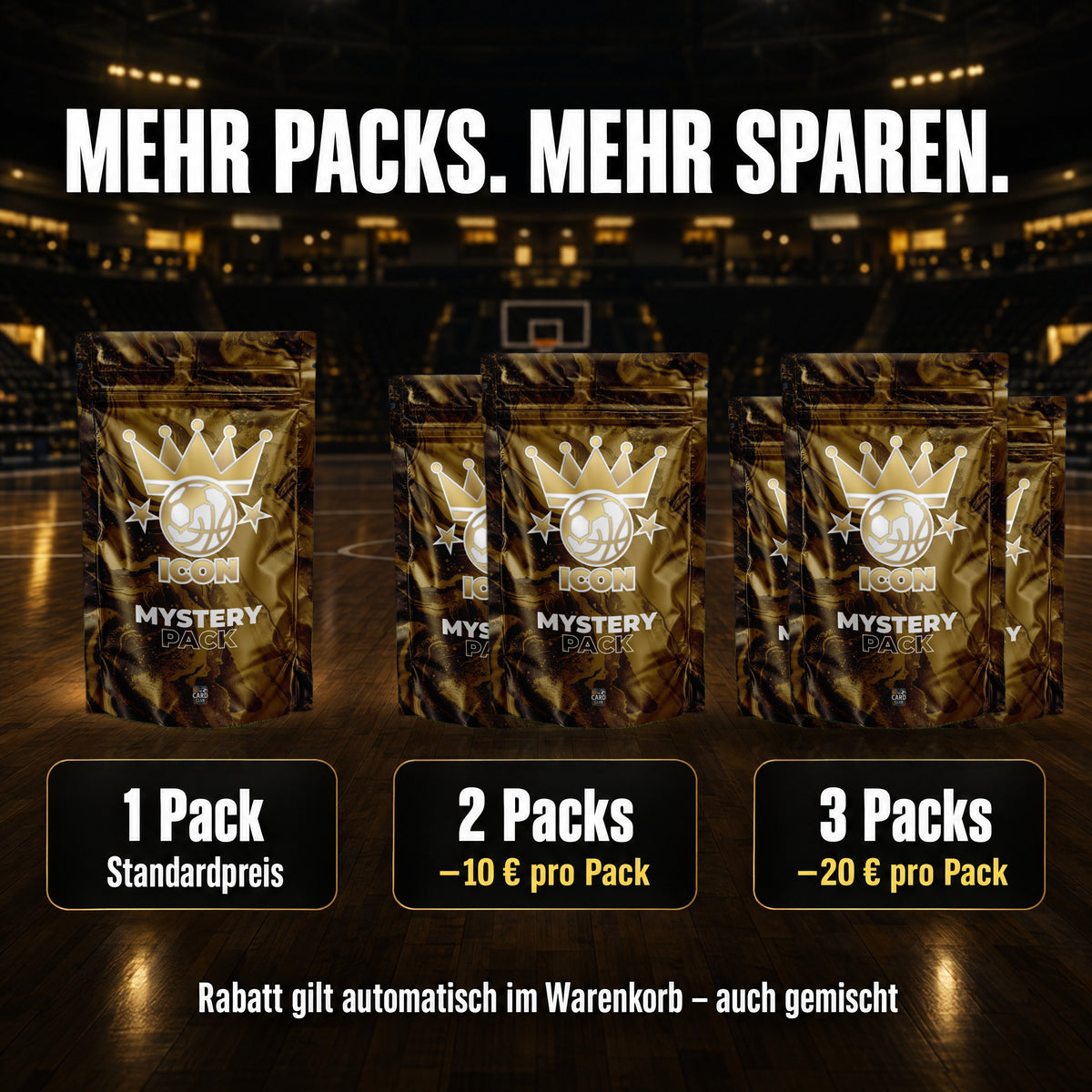 ICON Mystery Pack Basketball: Mengenrabatt: mehr Packs, mehr sparen