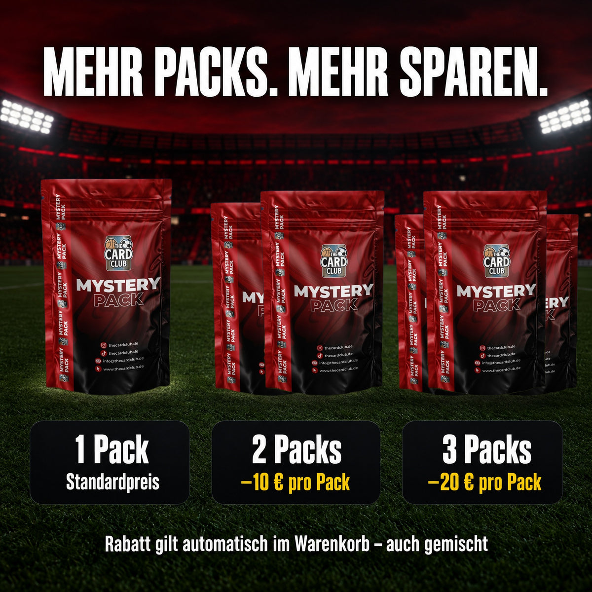 Mystery Pack Fußball: Mengenrabatt: mehr Packs, mehr sparen