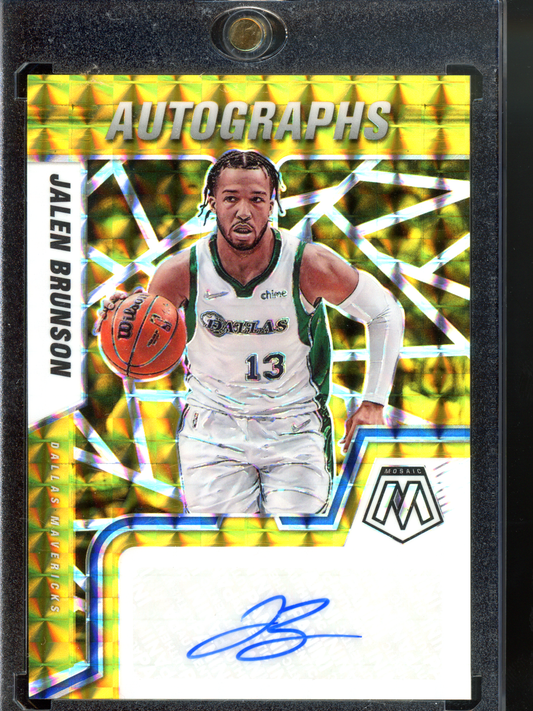 Jalen Brunson Autogrammkarte - Limitiert auf 10 I 2021-22 Panini Mosaic Gold