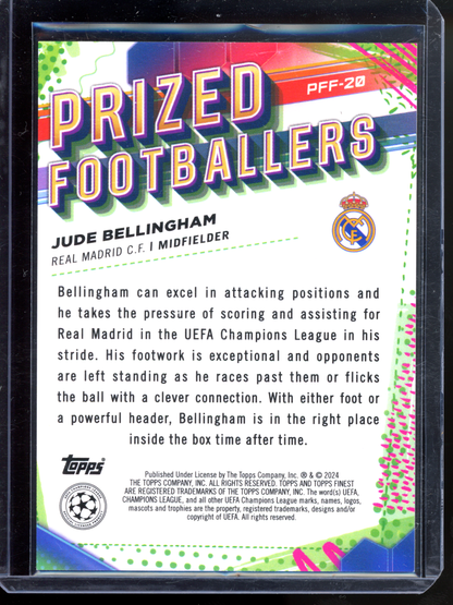 Jude Bellingham Case Hit Karte - in 1:504 Packs zu finden I 2023-24 Topps Finest Prized Footballers Orange/Red