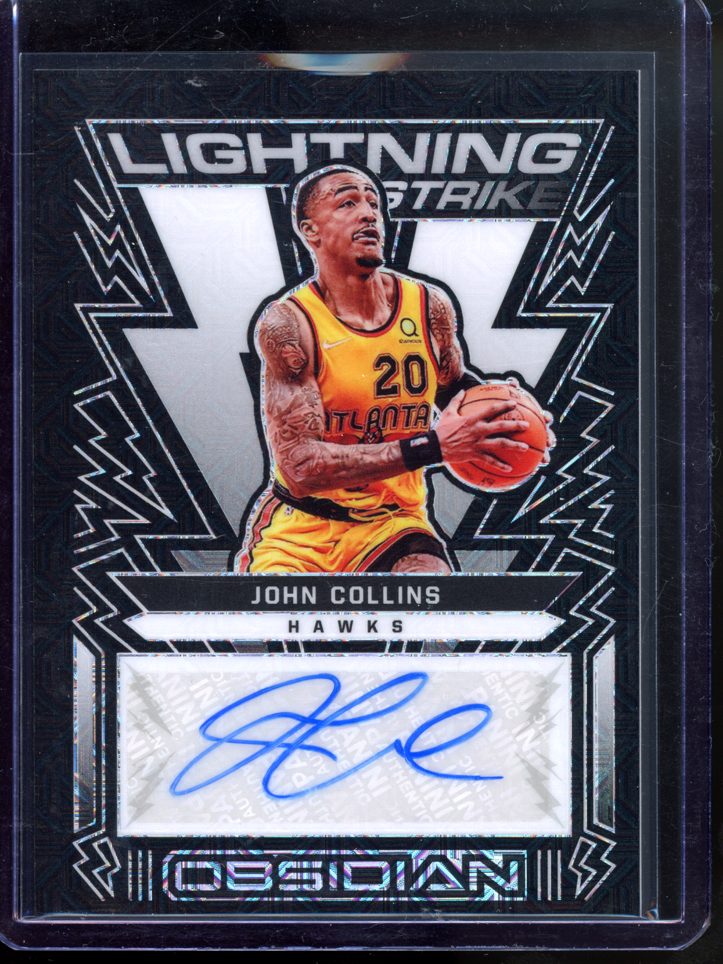 John Collins Autogrammkarte 1/1 - Einmalig auf der Welt! I 2021-22 Panini Obsidian Lightning Strike