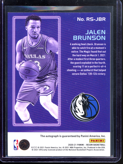 Jalen Brunson Autogrammkarte I 2021-21 Recon