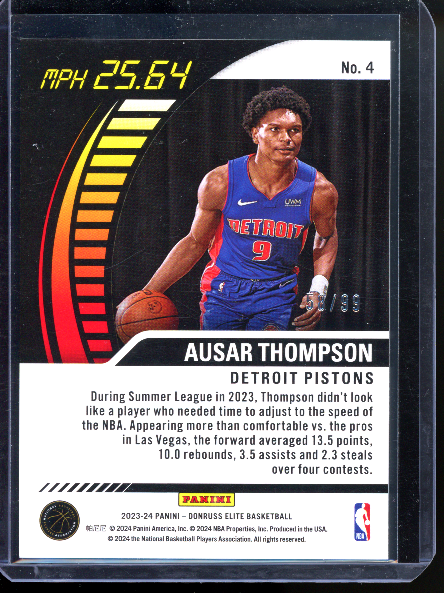 Ausar Thompson - Limitiert auf 99 I 2023-24 Donruss Elite Full Throttle