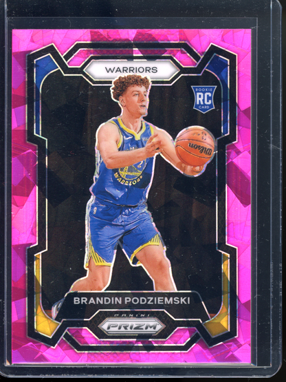 Brandin Podziemski - 2023-24 Prizm Pink Cracked Ice Rookie Karte