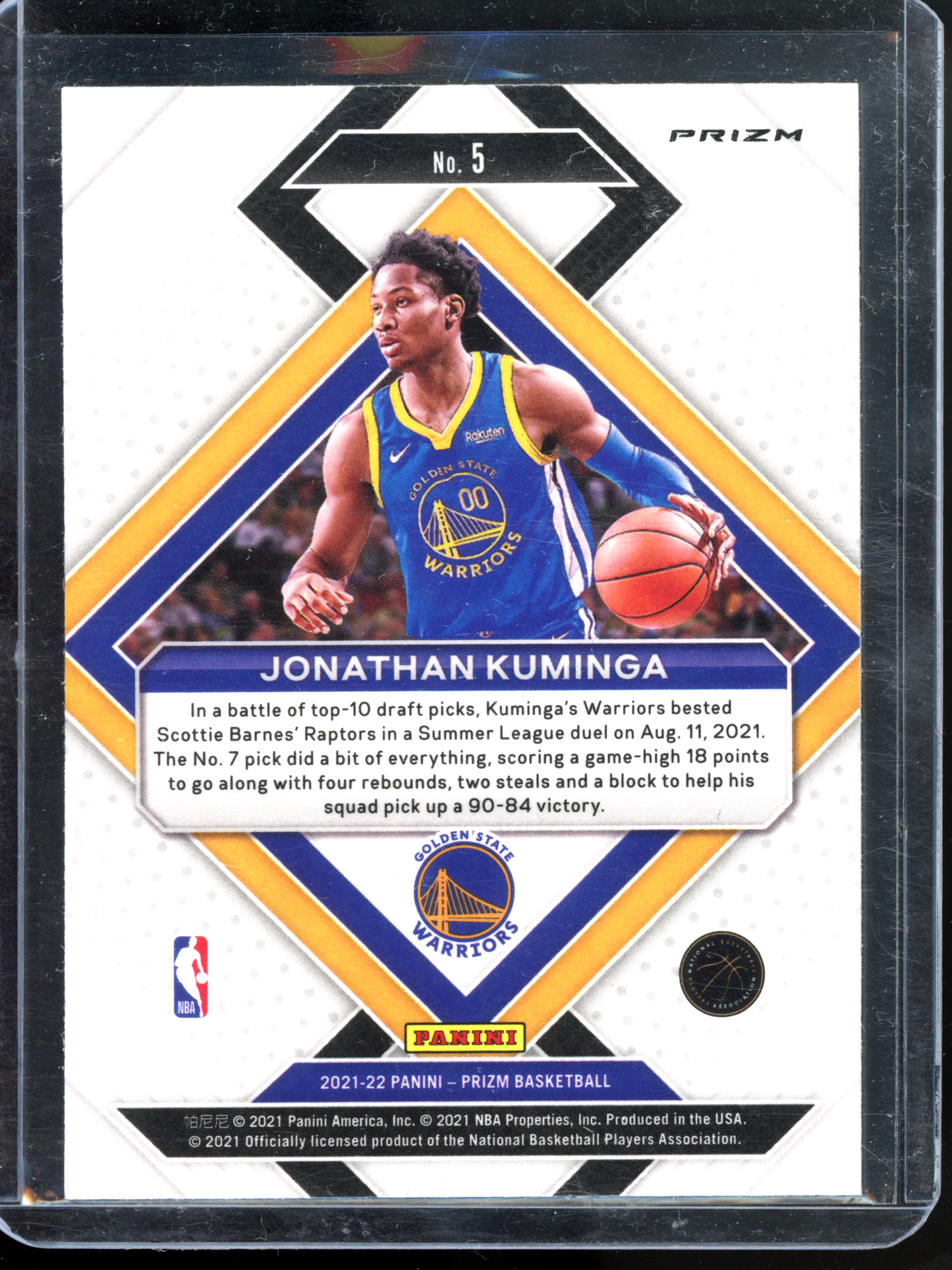 Jonathan Kuminga - 2021-22 Prizm Green Emergent Rookie Karte