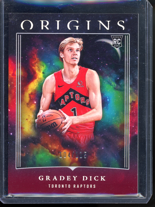 Gradey Dick - Limitiert auf 115 I 2023-24 Origins Red Rookie Karte