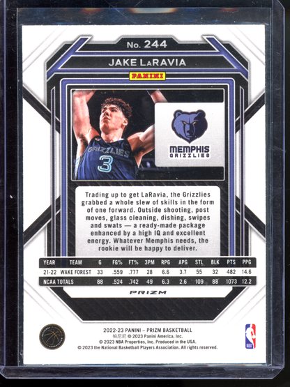 Jake LaRavia - 2022-23 Prizm Cracked Ice Rookie Karte