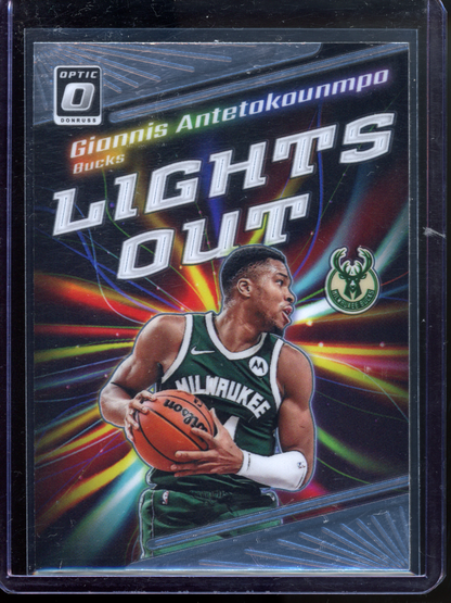 Giannis Antetokounmpo Lights Out Holo I 2023-24 Panini Donruss Optic