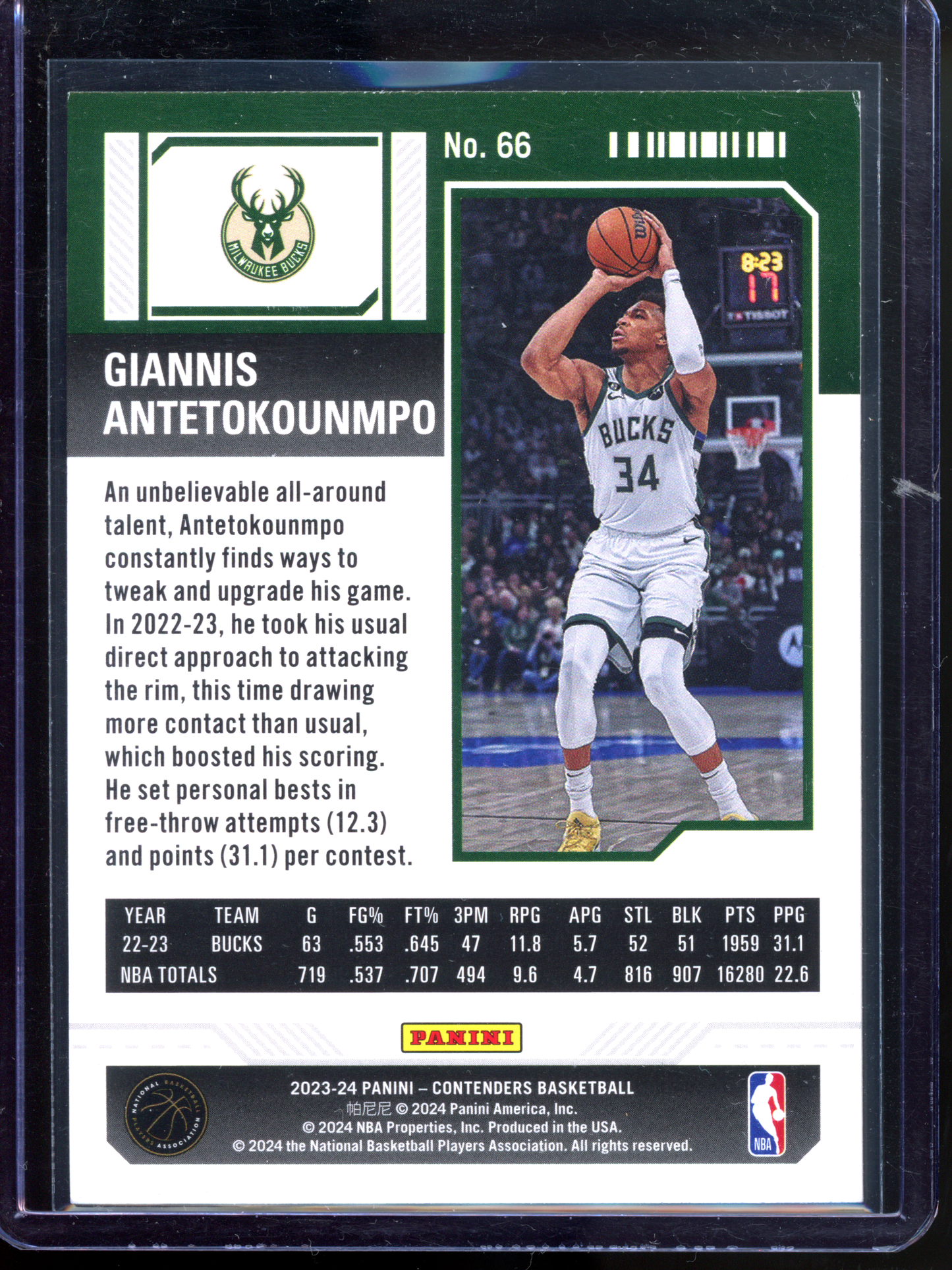 Giannis Antetokounmpo Mojo Season Ticket I 2023-24 Panini Contenders