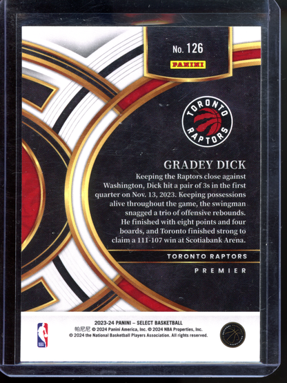 Gradey Dick Rookie Premier Blue I 2023-24 Panini Select