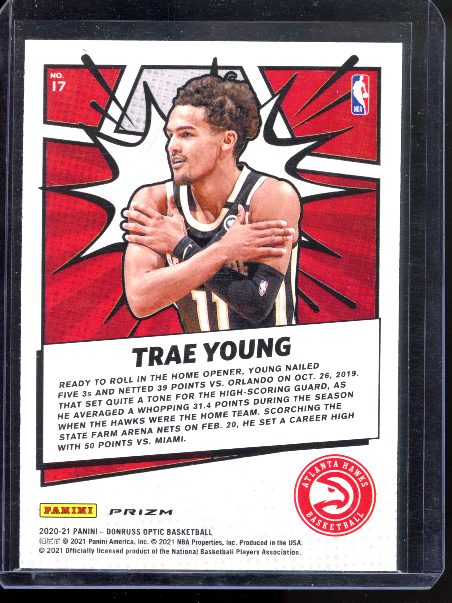 Trae Young My House! Silver I 2020-21 Panini Donruss Optic