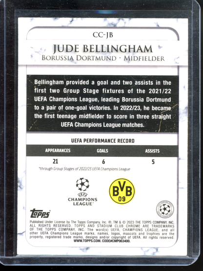 Jude Bellingham Championship Contributions I 2022-23 Topps Stadium Club Chrome UCC