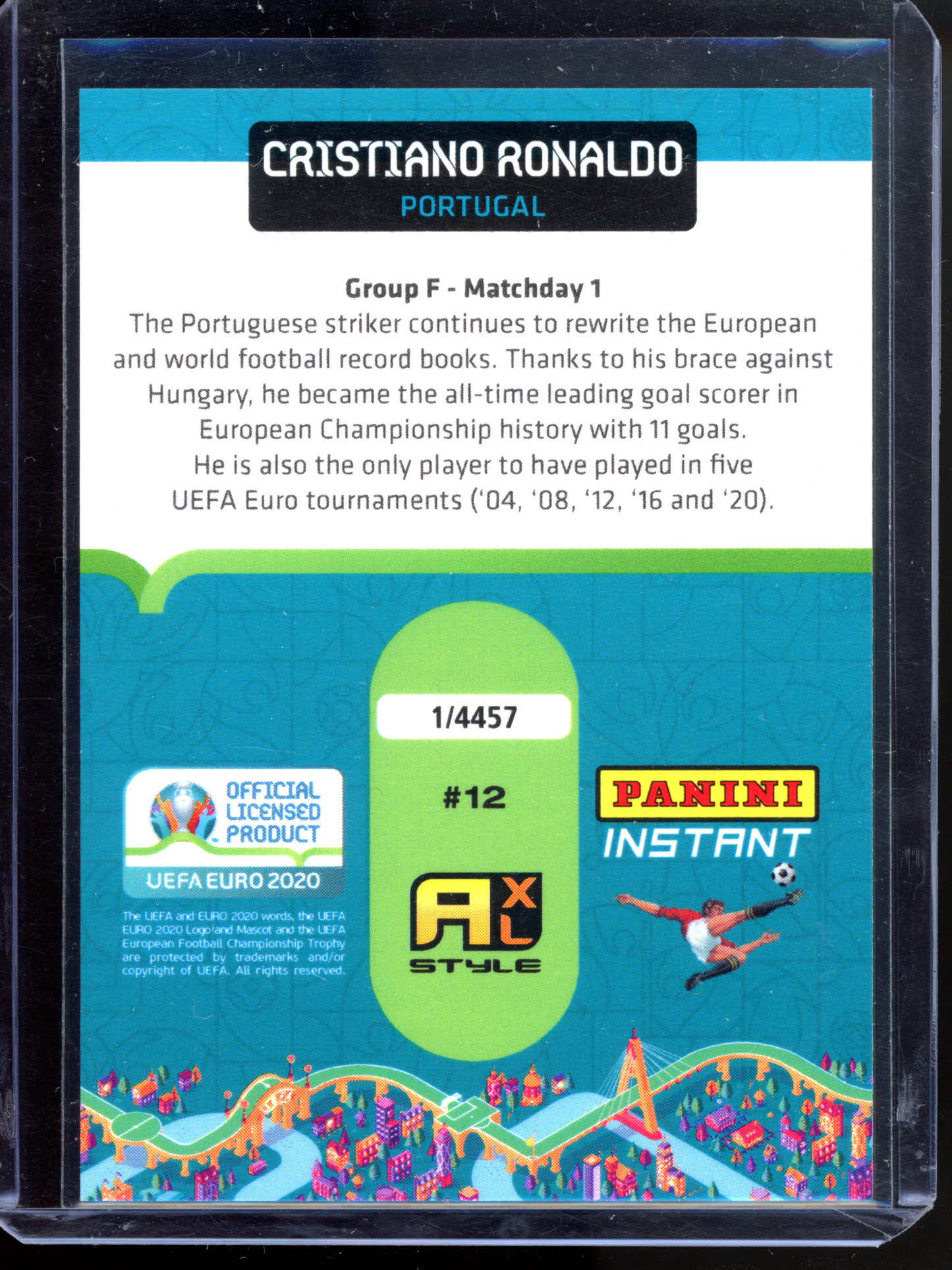 Cristiano Ronaldo The History Maker - Limitiert auf 4457 I 2020 Panini Instant UEFA Euro