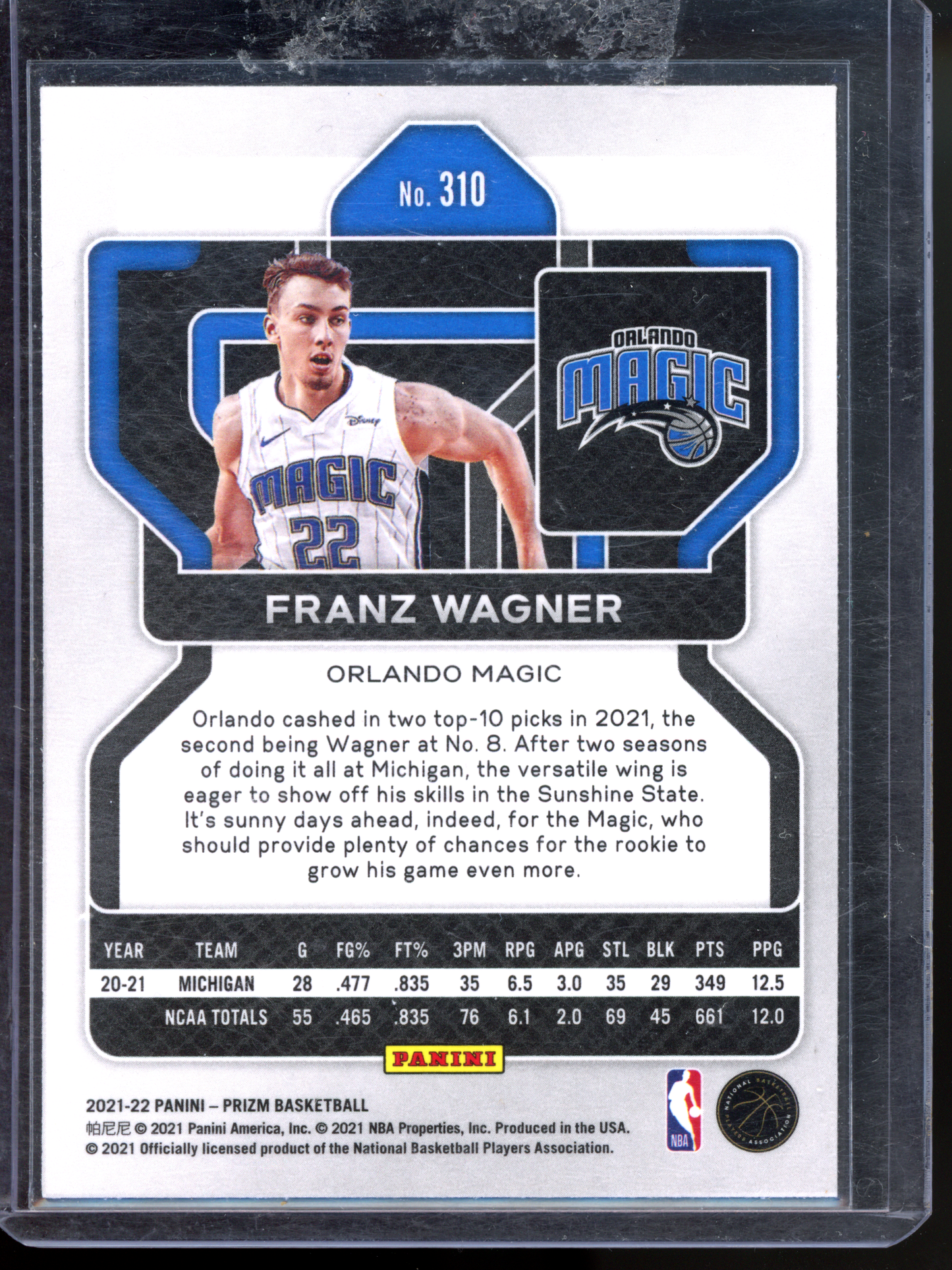 Franz Wagner Rookie Karte I 2021 Panini Prizm