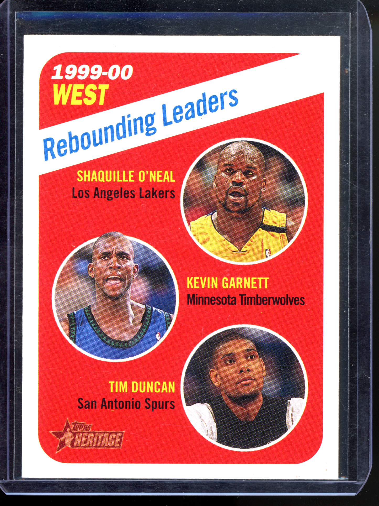 Shaquille O'Neal & Tim Duncan & Kevin Garnett Rebounding Leaders I 2001 Topps Heritage