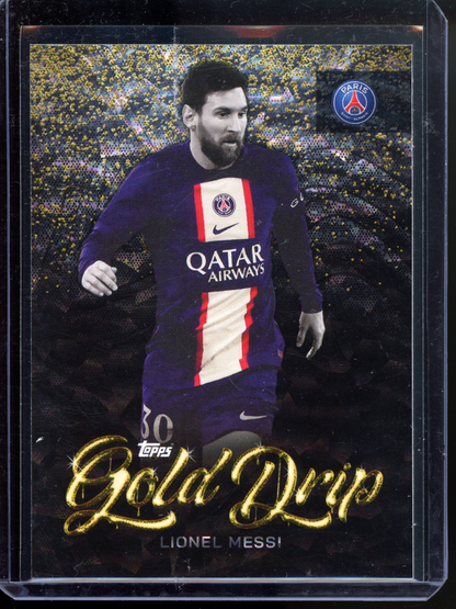 Lionel Messi Gold Drip I 2022-23 Topps Paris Saint-Germain Team Set