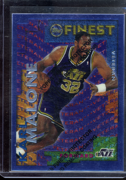 Karl Malone & Greg Ostertag Rookie Karte I 1996 Topps Finest mit Beschichtung