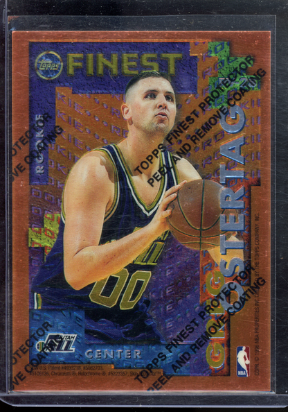 Karl Malone & Greg Ostertag Rookie Karte I 1996 Topps Finest mit Beschichtung