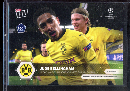 Jude Bellingham Youngest English Scorer Rookie Karte I 2021 Topps Now Champions League