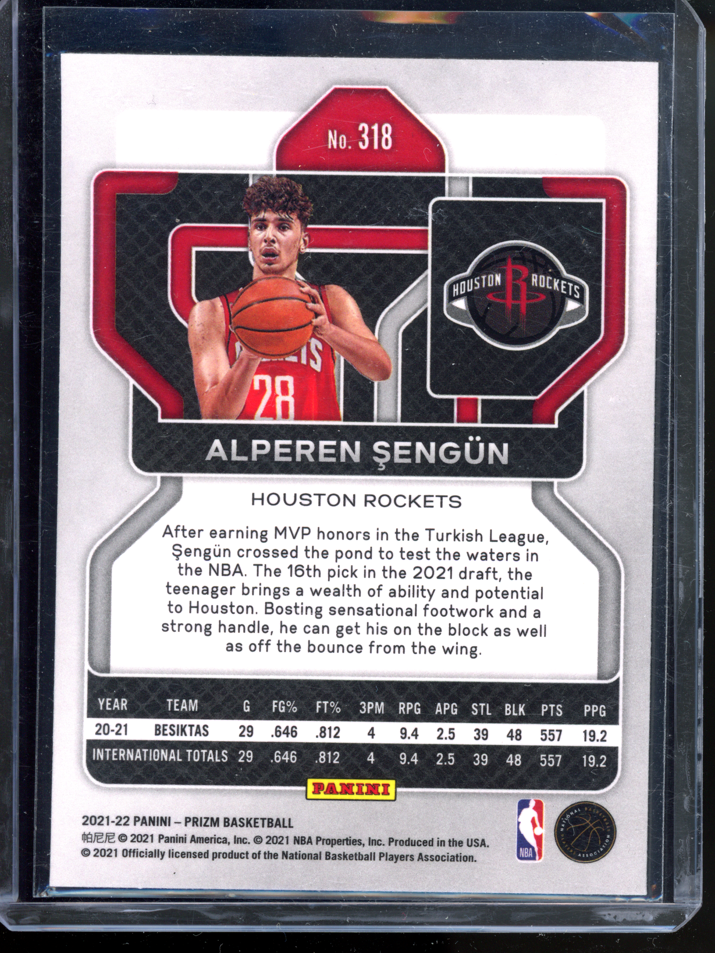 Alperen Sengün Rookie Karte I 2021-22 Panini Prizm