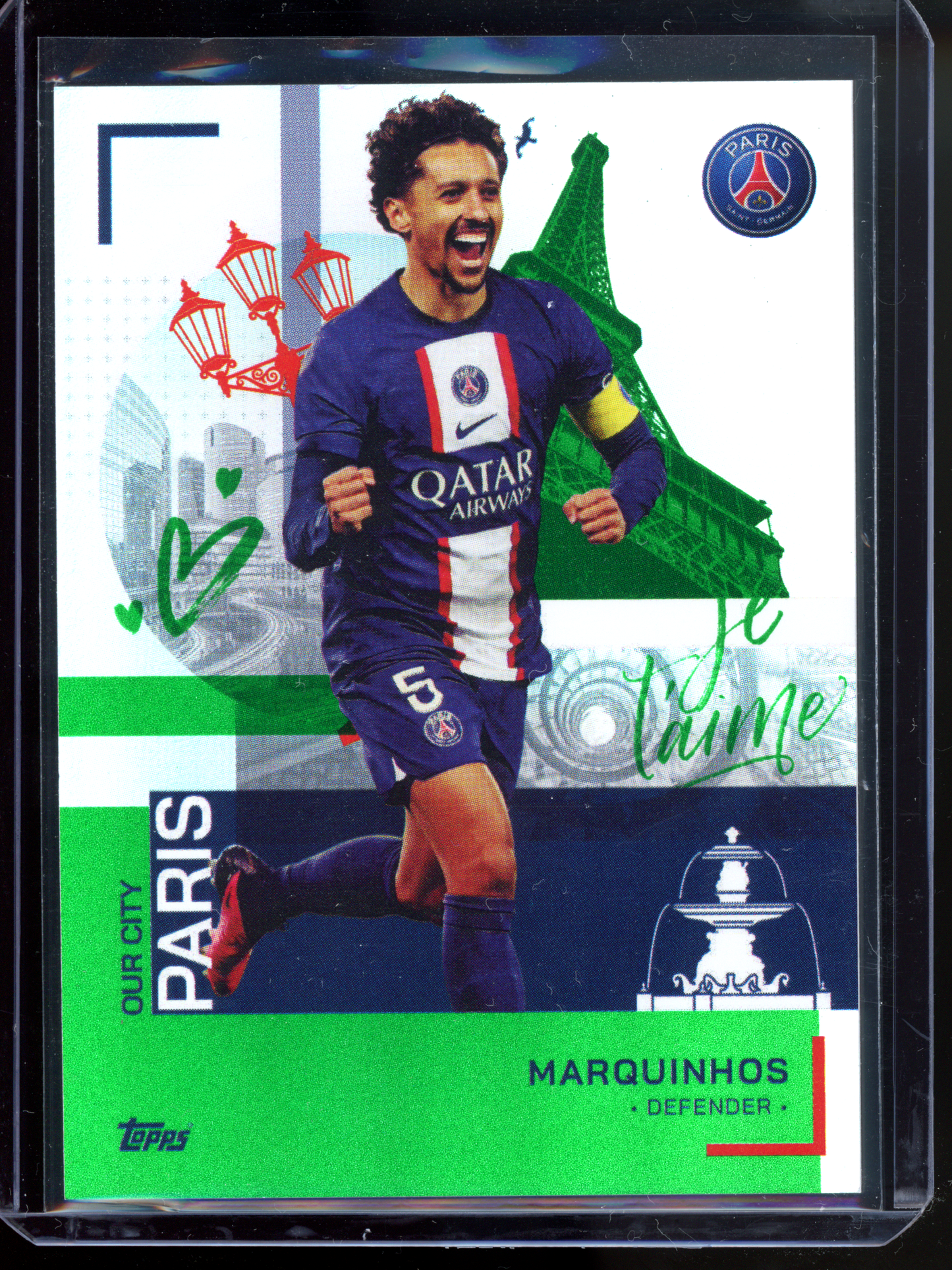 Marquinhos Our City Green I 2023 Topps Paris Saint-Germain Team Set