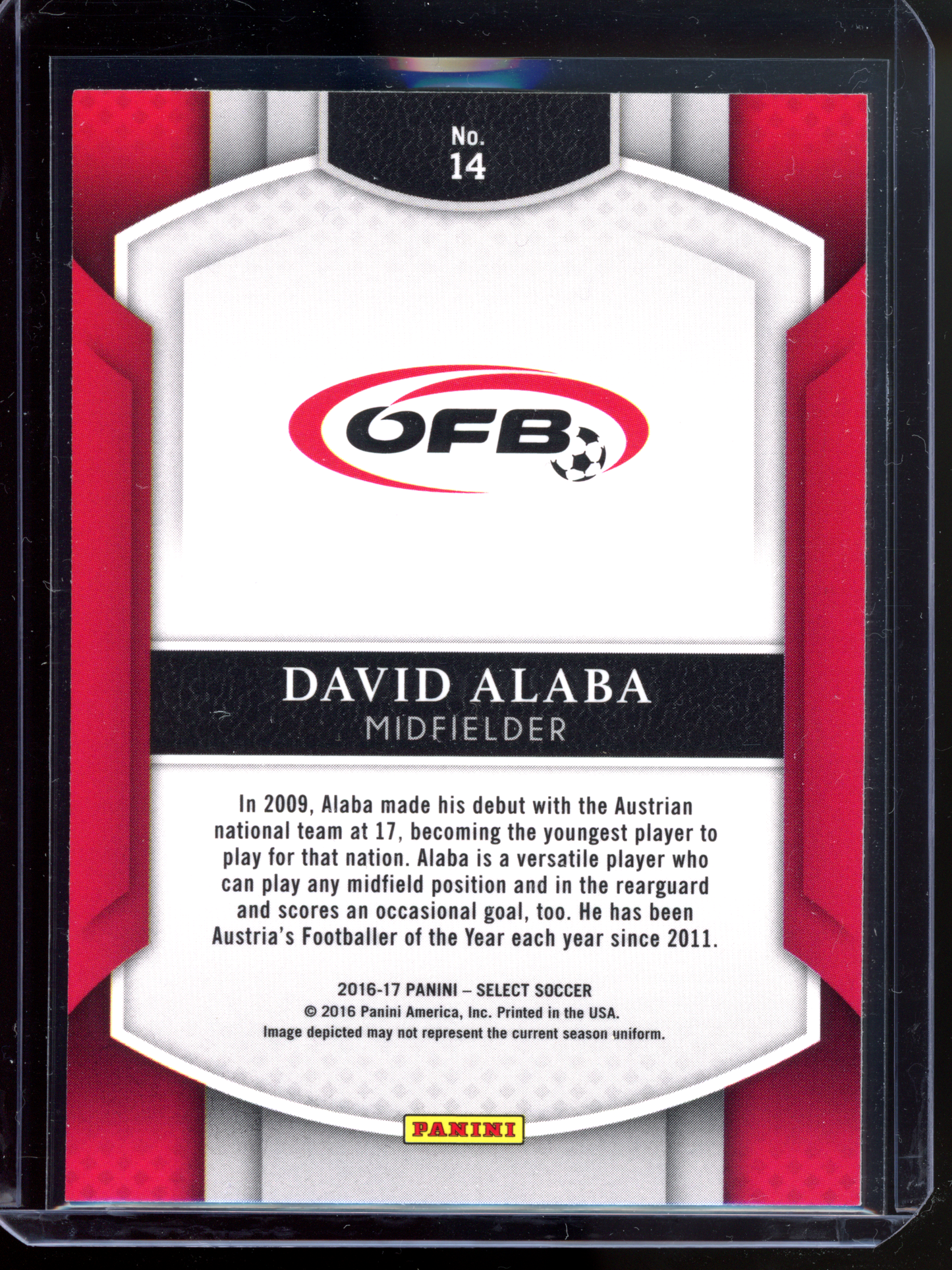 David Alaba Österreich I 2016-17 Panini Select