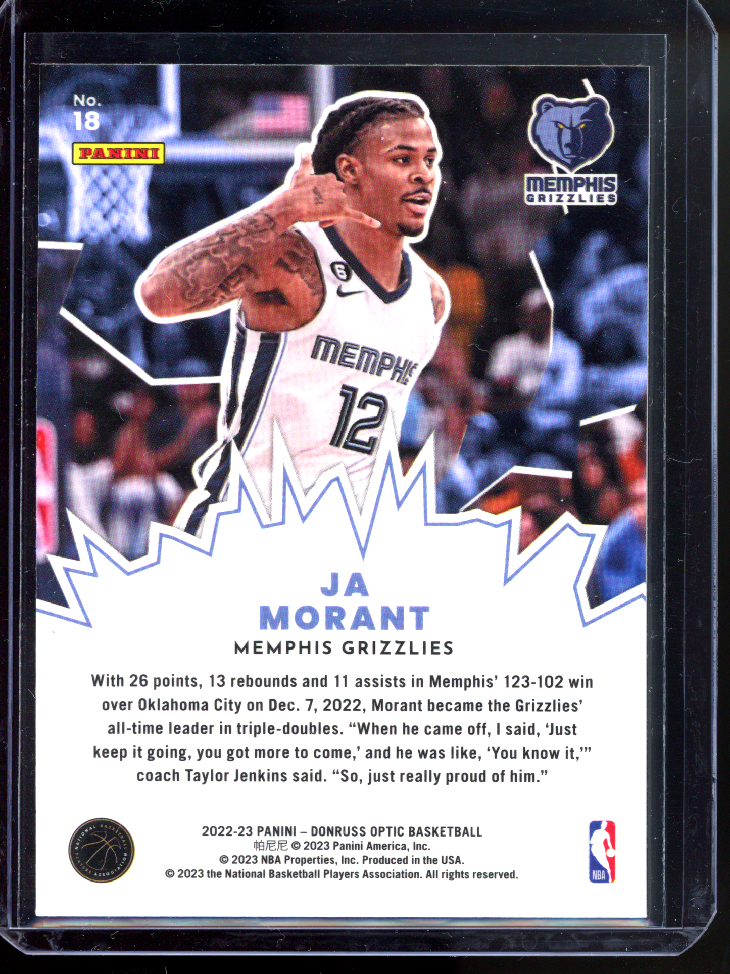 Ja Morant My House I 2022-23 Panini Donruss Optic