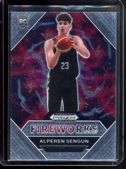 Alperen Sengün Fireworks Rookie Karte I 2021-22 Panini Prizm Draft Picks