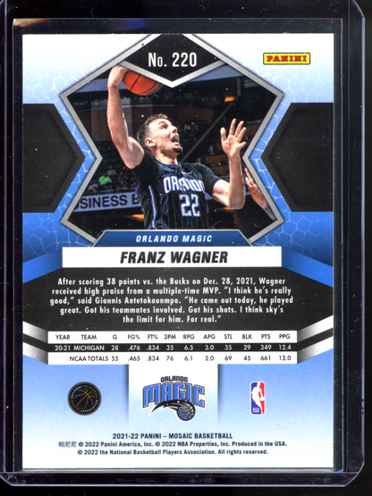 Franz Wagner Rookie Karte I 2021-22 Panini Mosaic