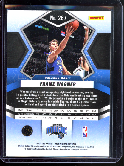 Franz Wagner Variation Rookie Karte I 2021-22 Panini Mosaic