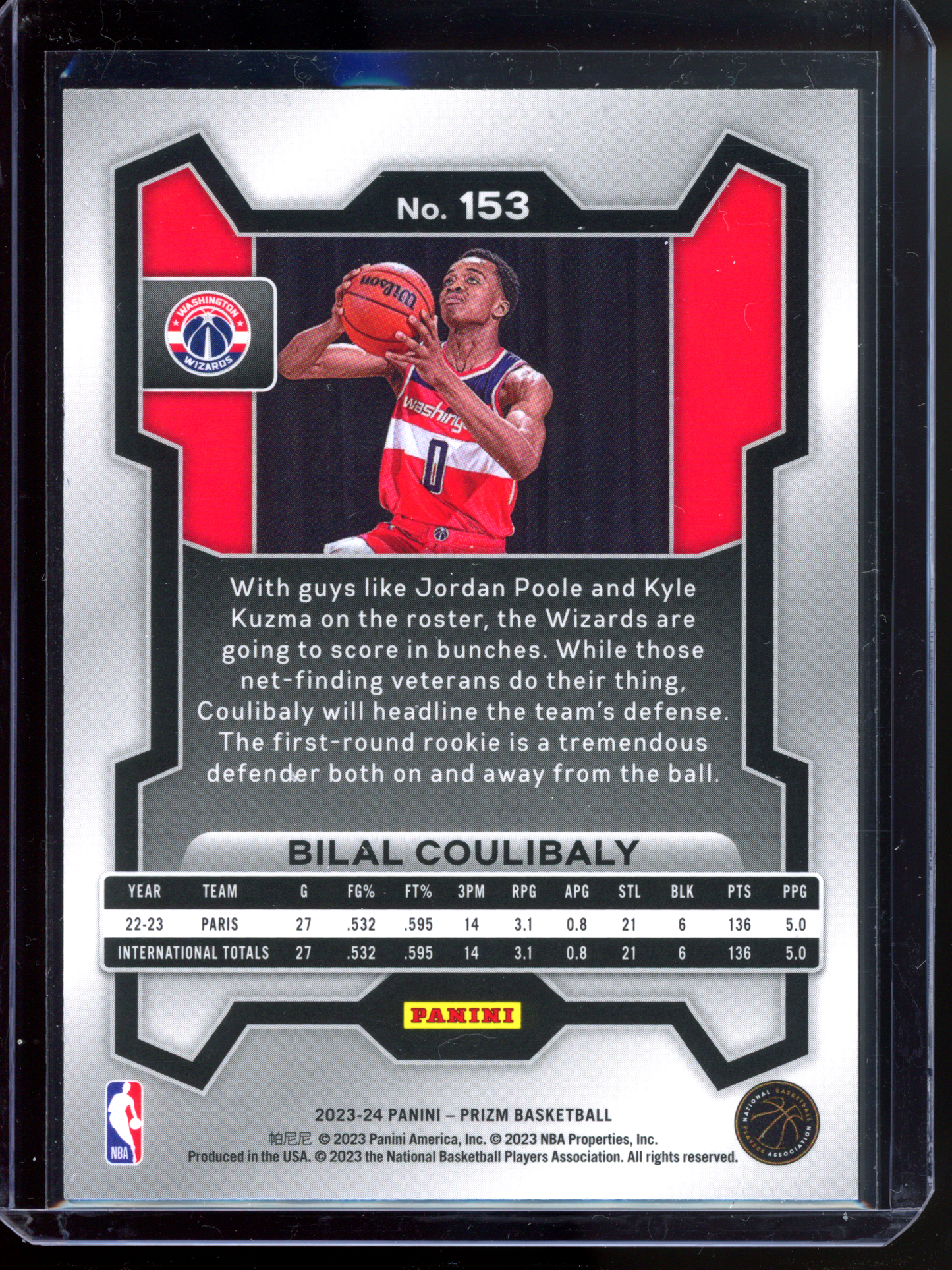 Bilal Coulibaly Rookie Karte I 2023-24 Panini Prizm