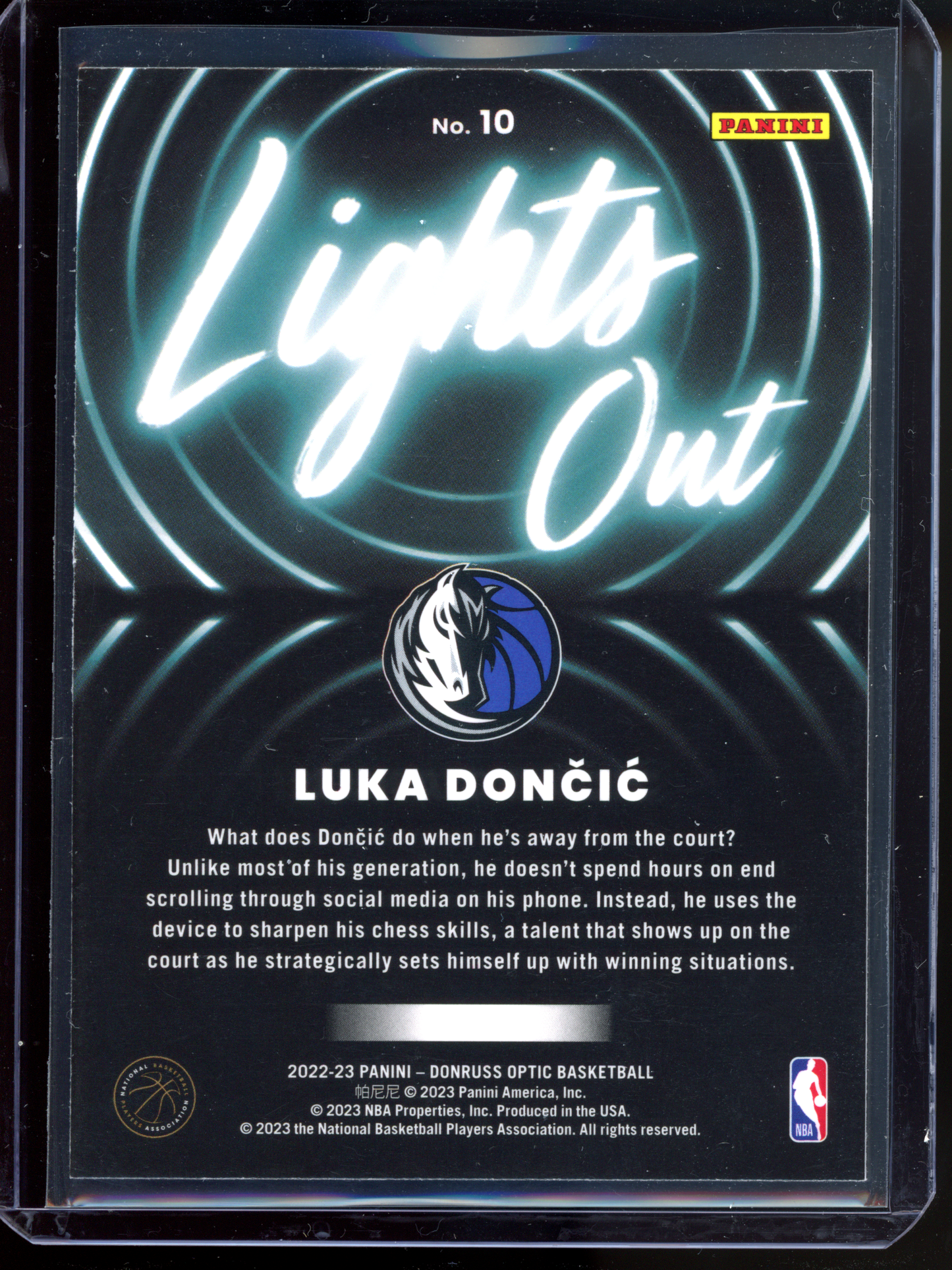 Luka Doncic Lights Out I 2022-23 Panini Donruss Optic