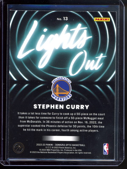 Stephen Curry Lights Out I 2022-23 Panini Donruss Optic