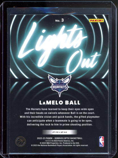 LaMelo Ball Lights Out I 2022-23 Panini Donruss Optic