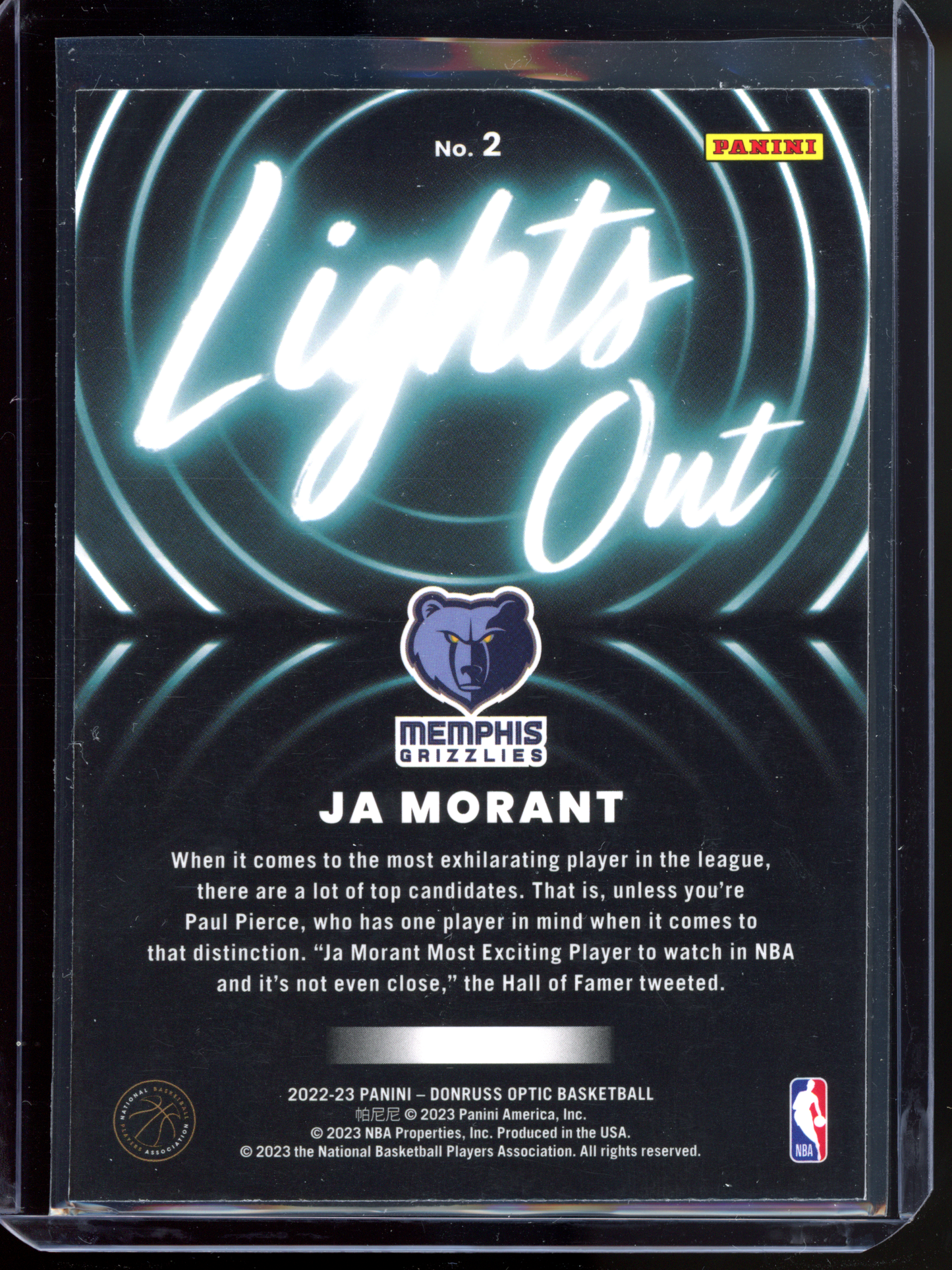 Ja Morant Lights Out I 2022-23 Panini Donruss Optic